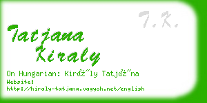 tatjana kiraly business card